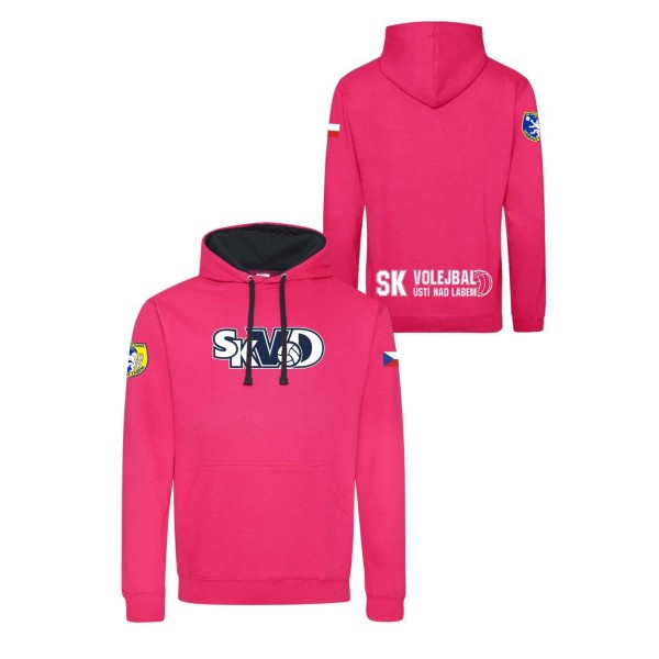 Mikina s výšivkami SKVD hot pink/navy